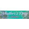 Text reading Mother's Day with geometric bg and flowers