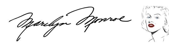 Marilyn Monroe's Signature with a caricature of the famous actress