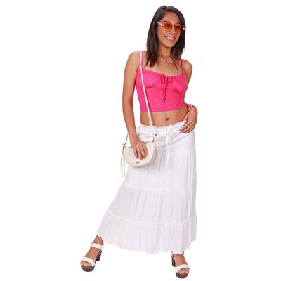"Ambiance" Front Tie Keyhole Peasant Tank