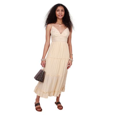 "Love Tree" 56" Spaghetti Strap Ruffle Maxi Dress