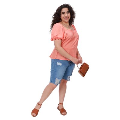 "Jolie & Joy" Short Sleeve Knit Peplum Top