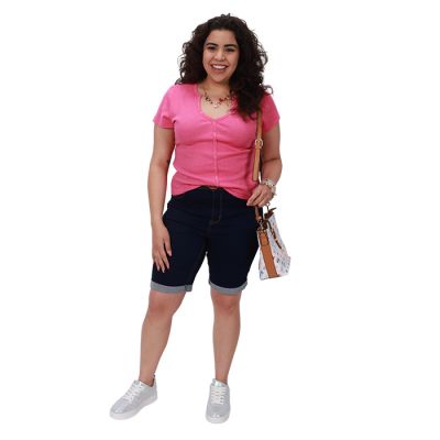 "Jolie & Joy" Short Sleeve Button Down Top