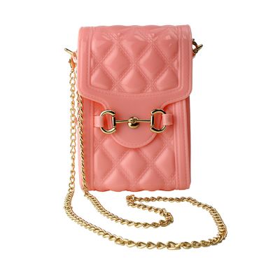Cherie Quilted Pattern Synthetic Crossbody with Chain Shoulder Strap