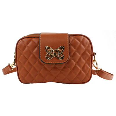 "Deluxity" Butterfly Clasp Quilted Crossbody Handbag