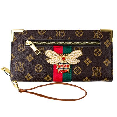 "Chunma" Signature Wristlet Wallet with Bee Embellishment
