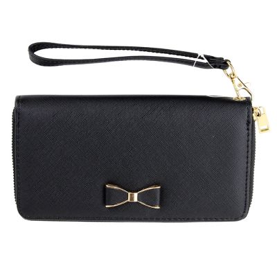 "Am Exchange" Boxed Solid Bow Wristlet Wallet