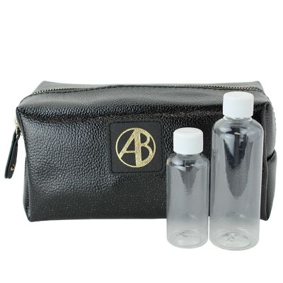 "American Exchange" Pleather Cosmetic Bag and Bottle Set