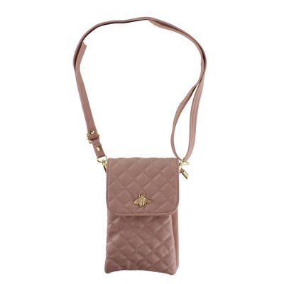 "Deluxity" Quilted Pleather Insect Hardware Crossbody Bag