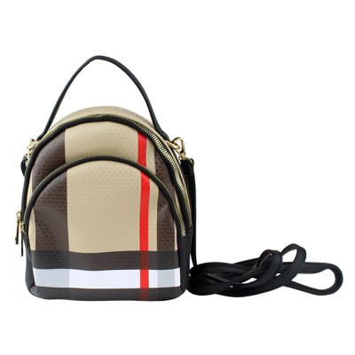 Faux Leather Plaid Mini Backpack