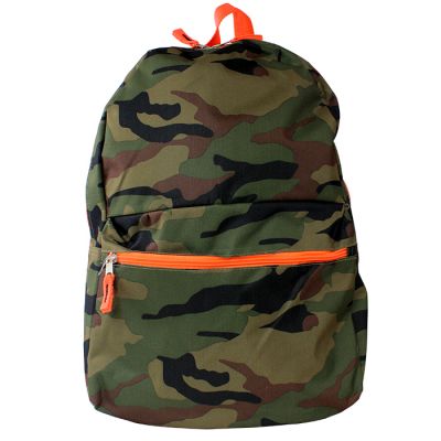 AD Sutton & Sons Camouflage  and Orange Trim 2 Pouch Backpack