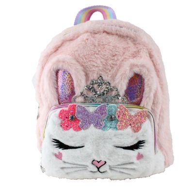 "OMG" Princess Bunny Plush Mini Backpack