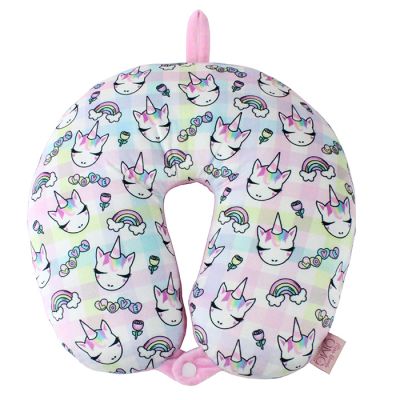 "OMG" Unicorn/Rainbow Print Ombre Neck Pillow