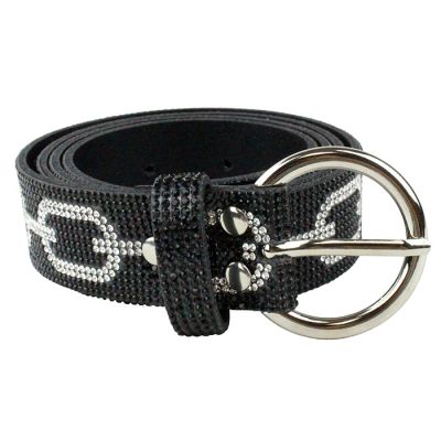 "Illuma" Rhinestone Band w/Chain Link Design Belt