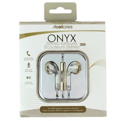 Acellories Onyx Stereo Earbuds with built in Microphone