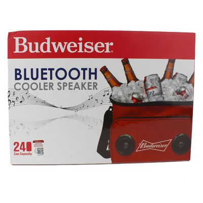24 Can Budweiser Cooler with Build-in Bluetooth Speaker and Adjustable Shoulder Strap