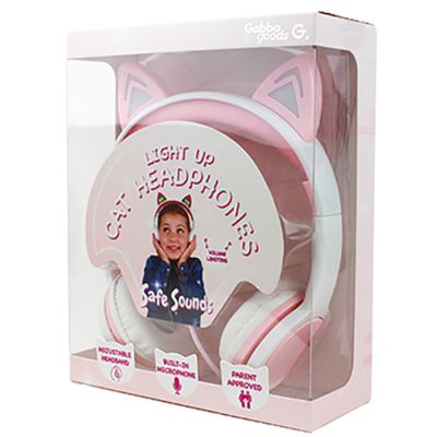 Safe Sounds Light Up Cat Headphones with Built-in Microphone