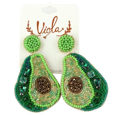 Viola Beaded Avocado Earrings