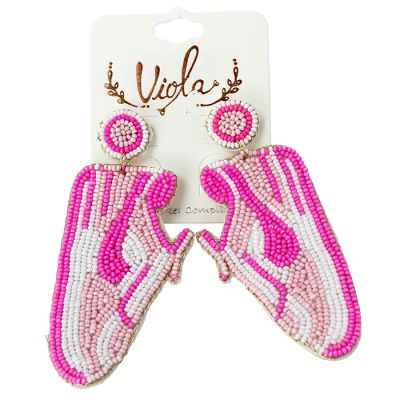 “Trend Lab” Beaded Pink Swish Sneaker Earrings
