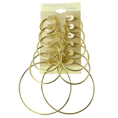 "Top & Top" Gold Hoop Earrings Set
