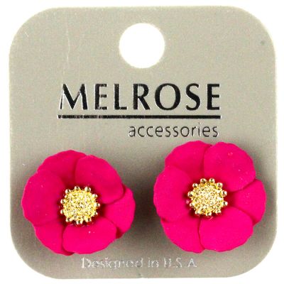 "Pink" Fuchsia Matted Flower Earrings