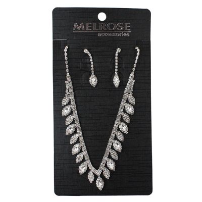 "Alina" Rhinestone Necklace and Earrings Set