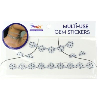 "Top & Top" Silver Gem Neck Stickers
