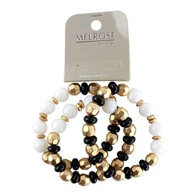 "Pink" Glass Stretch Layered Bracelet Set