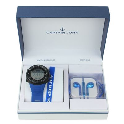 Captain John Digital Watch Bracelet and Earbuds Gift Set