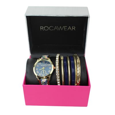 Ladies RocaWear Watch with Floral Band and Jewelry