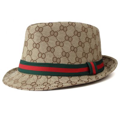 Chain Link Pattern Red and Green Band Fedora
