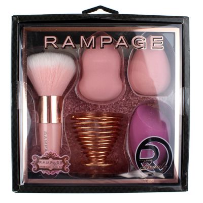 Rampage 5 Piece Makeup Brush and Beauty Sponge Kit