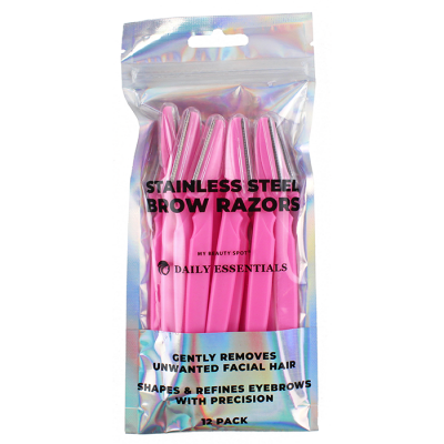 "Bag" 12-Pack Stainless Steel Brow Razors