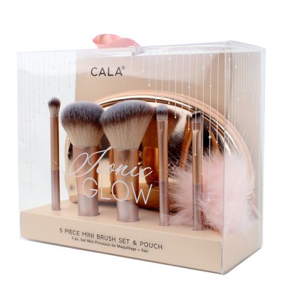 “Cala” Iconic Glow 5 Piece Mini Cosmetic Brush & Pouch Set