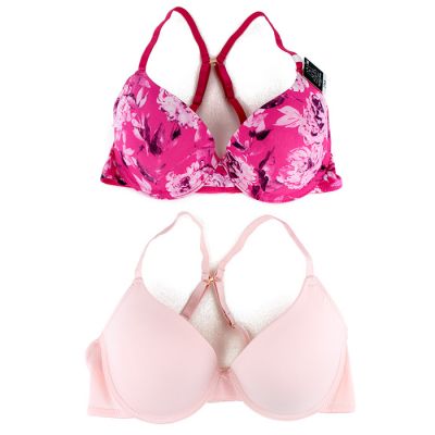 2-Pack Solid and Pattern Push Up Bras