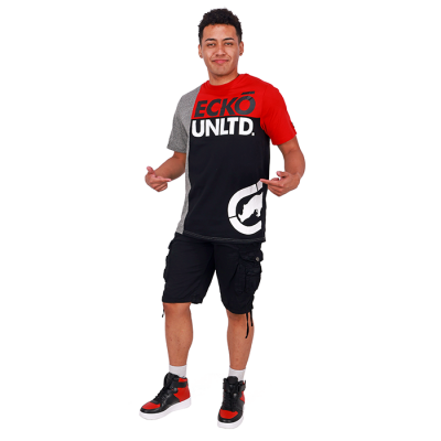 "Ecko" Short Sleeve Crew Color Block Tee