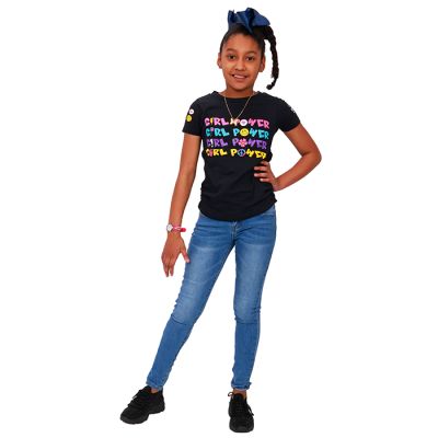 "On Fire" Short Sleeve Girl Power Double Side Tie Graphic Tee