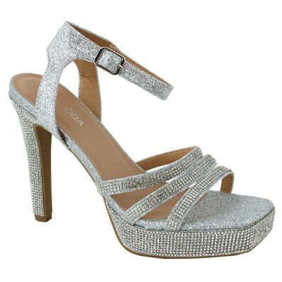 "Top" 4" Platform Rhinestone Strappy Heels