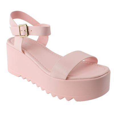 Women’s Top Moda 3 ½" Platform Sawtooth Sole Buckle Sandals
