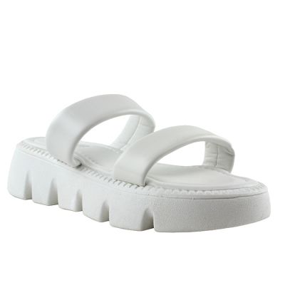“Comfort” Lug Sole Two Strap Slide Sandal