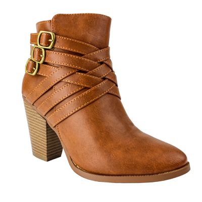"Forever" 3" Stack Buckle Strappy Bootie