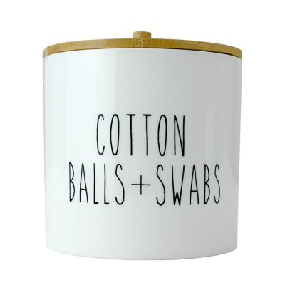 "Kennedy" Cotton Balls + Swabs Storage Jar