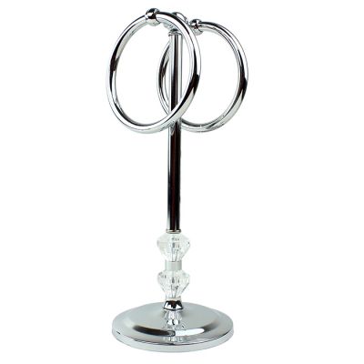 Oasis Home Crystal and Chrome Two Ring Bathroom Hand Towel Holder
