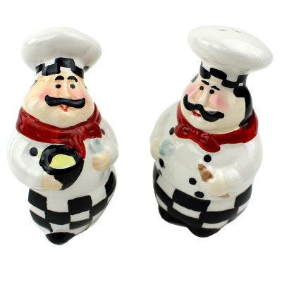 Ceramic Chef Salt and Pepper Shakers
