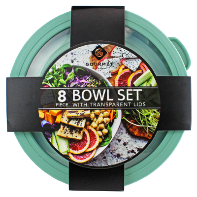 "Gourmet Home" Sage 8-Piece Bowl Set