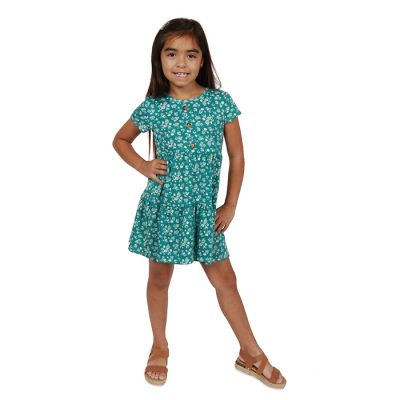 That's My Girl Button Front Floral Tiered Patterned Shirt Dress
