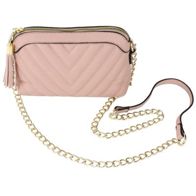 "Deluxity" Simple Chevron Quilted Crossbody Bag