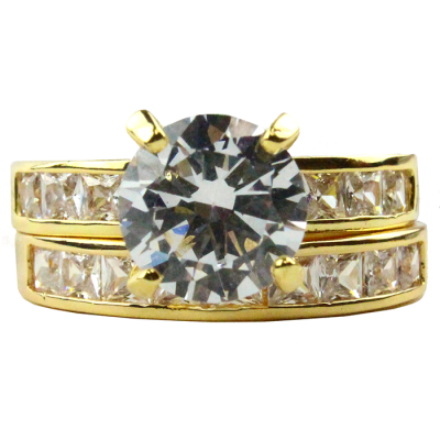 "Impression" Large Banded Gold Wedding Ring