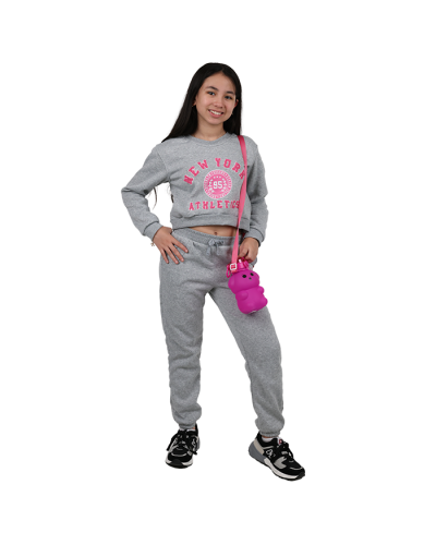 "1st Kiss" 2PC Set Gray New York Fleece