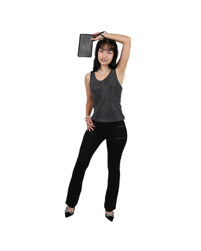 "ZENOBIA" Glitter V-neck Tank Top