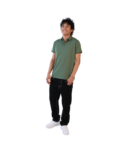 "TR PREMUIM" Polo 3 Button Collar Knit Shirt